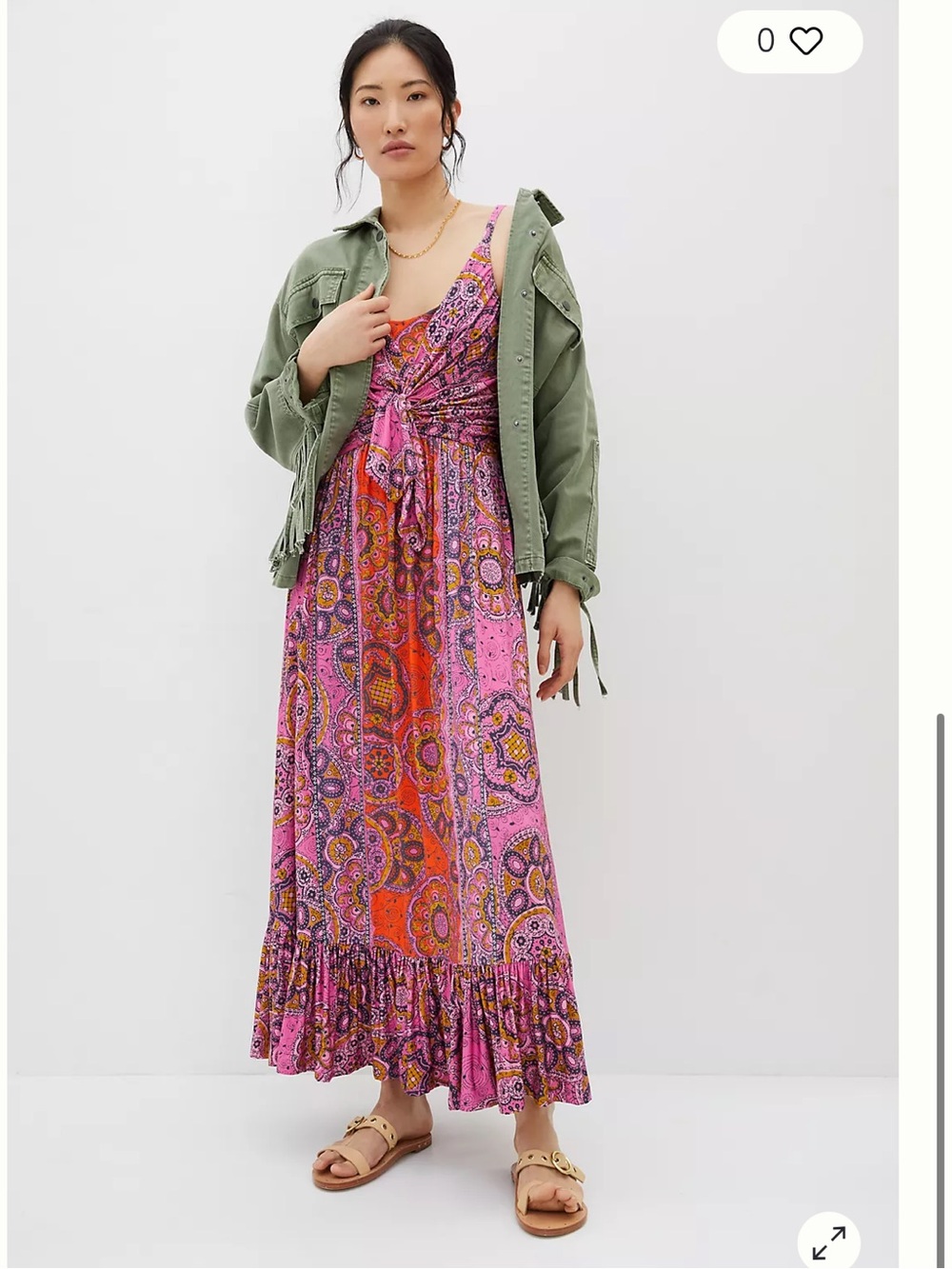 ANTHROPOLOGIE Maeve Andie Tie Front Maxi dress XS